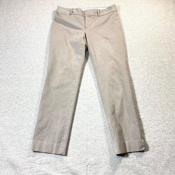 BANANA REPUBLIC Pants Women 8 Gray Pinstripe Sloan Fit Mid Rise Business Slacks - Picture 1 of 16